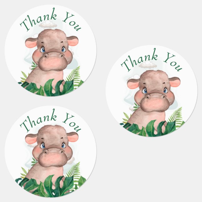 merci Safari hippo Étiquettes (Groupe)