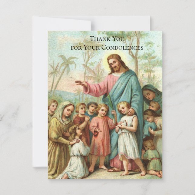 Merci saint de carte de sympathie funèbre de Jésus (Devant)