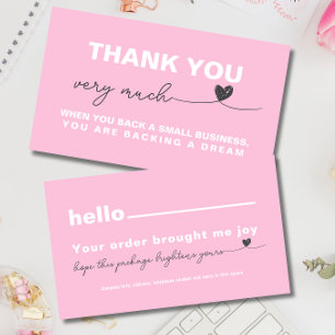 Merci Satisfaction du client Coeur de note rose