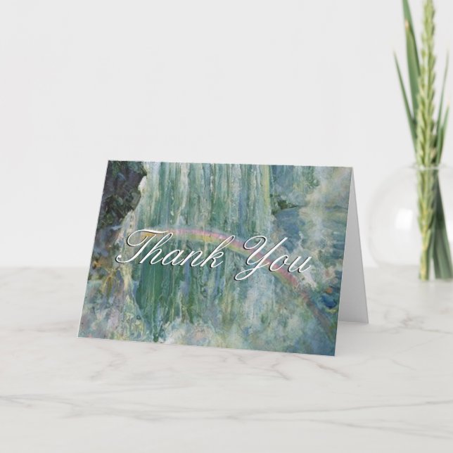 Merci Script Fall Rainbow Grey Card (Devant)