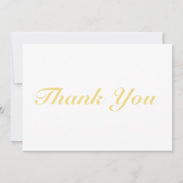 Merci script or clair blanc élégant carte (Devant)