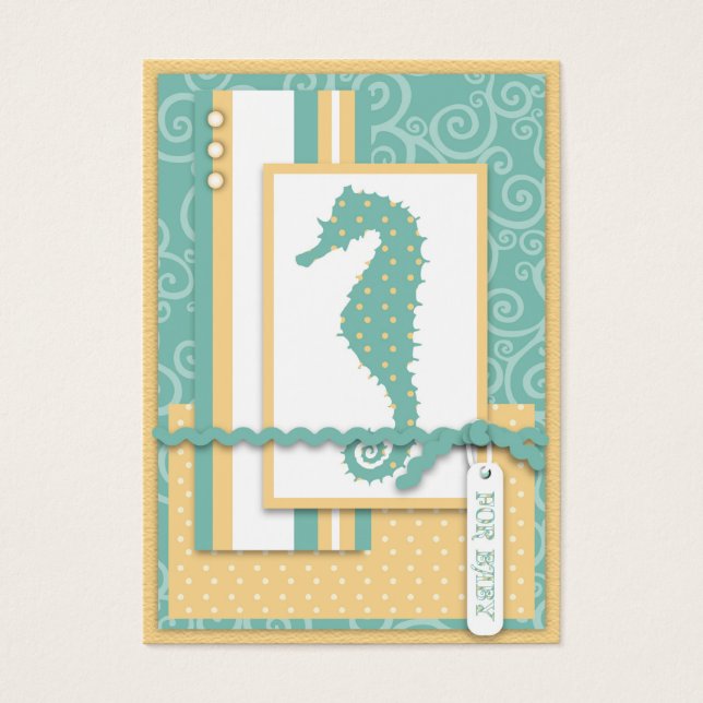 Merci Seahorse Baby Carte pour notes (Devant)