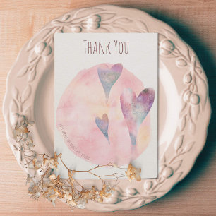 Merci simple de coeur aquarelle