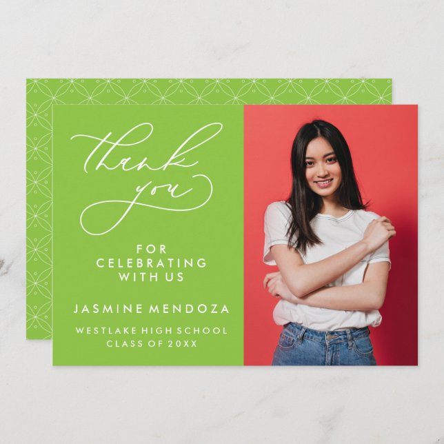 MERCI SIMPLE DE GRADUATION DE CALLIGRAPHIE SIMPLE (Devant / Derrière)