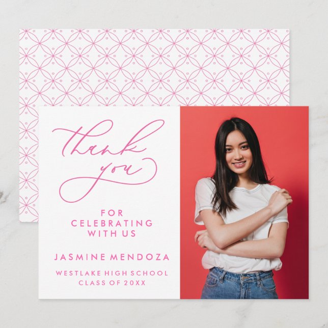 MERCI SIMPLE DE GRADUATION DE CALLIGRAPHIE SIMPLE (Devant / Derrière)