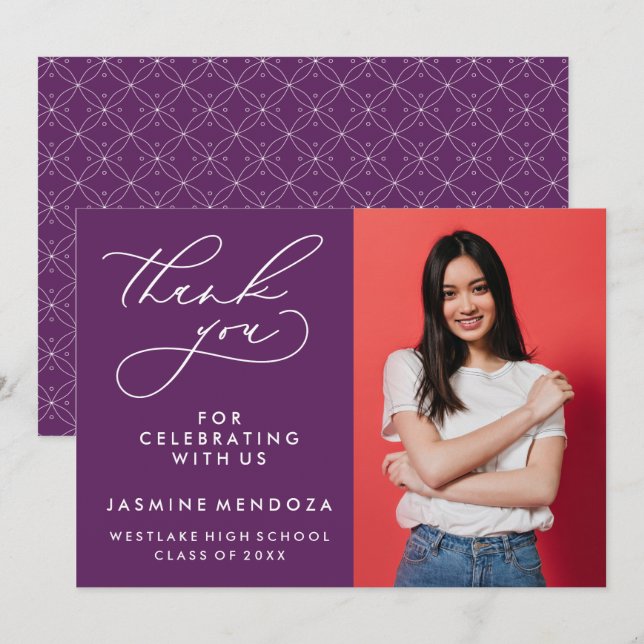 MERCI SIMPLE DE GRADUATION DE CALLIGRAPHIE SIMPLE (Devant / Derrière)