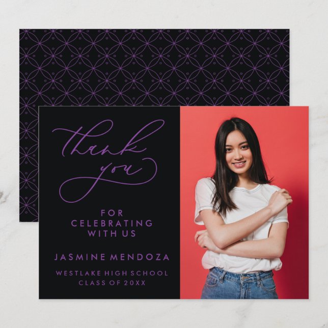 MERCI SIMPLE DE GRADUATION DE CALLIGRAPHIE SIMPLE (Devant / Derrière)