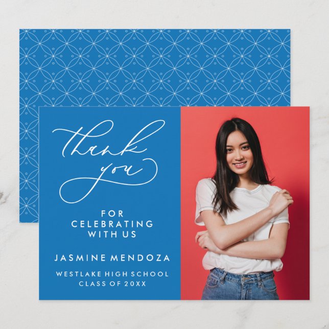 MERCI SIMPLE DE GRADUATION DE CALLIGRAPHIE SIMPLE (Devant / Derrière)