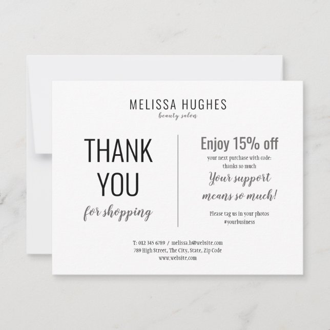 Merci Simple Pour Acheter Carte De Réduction (Devant)