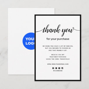 Merci simple pour votre carte de billet d'achat