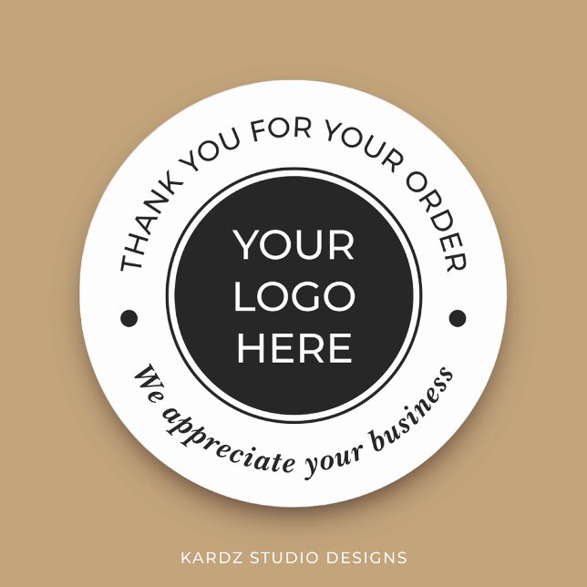 Merci simple pour votre commande Sticker rond (Personalize this sticker with your logo for a complete branded look in your packaging)