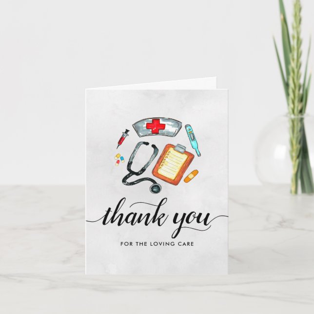 Merci Soins d'amour Infirmière Docteur Chic Aquare (Devant)