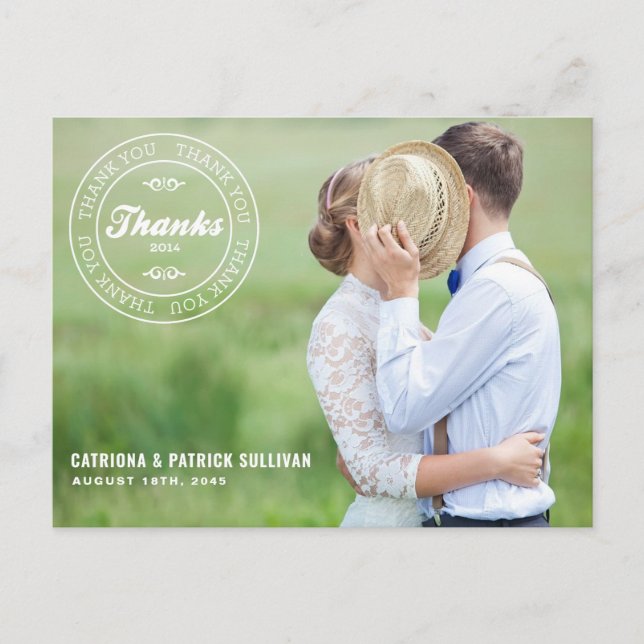 MERCI STAMP 2014 | CARTE POSTCARD MERCI MARIAGE (Devant)