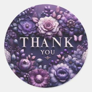 Merci" Sticker - Conception Florale Violet
