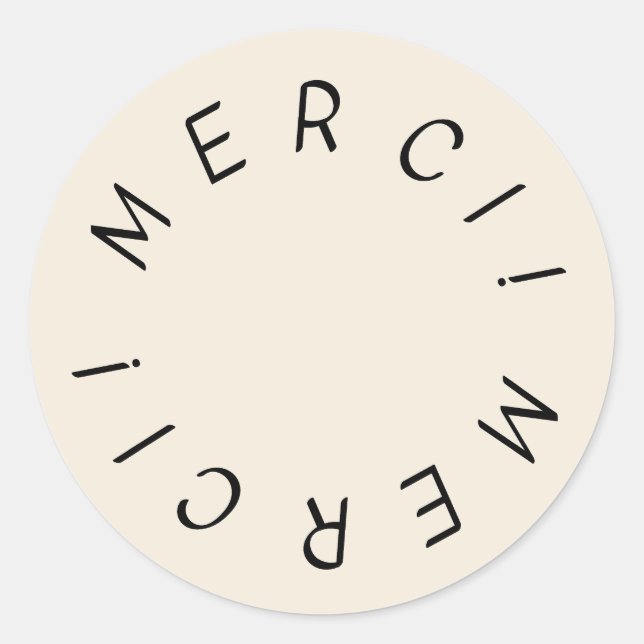Merci ! Sticker simple Merci de conception à main (Devant)