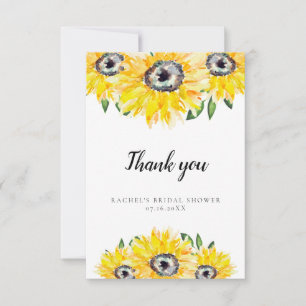 Merci Sunflower Bridal Shower Watercolor Flora
