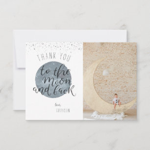 Merci sur la Lune et derrière  Carte de remercieme