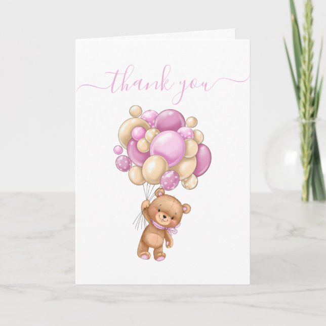 Merci Teddy Magnifique carte de ballons (Devant)