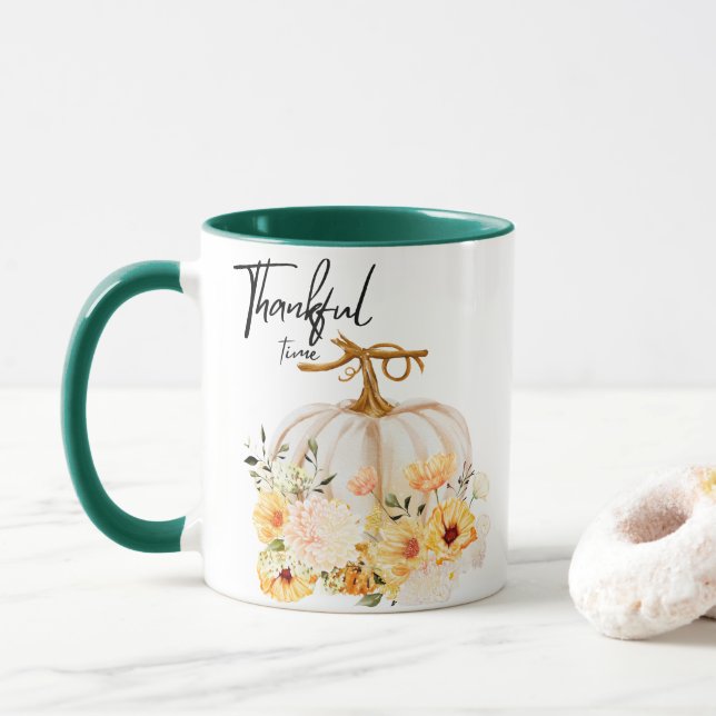 Merci, Thanksgiving Citrouille Mug (Avec donut)
