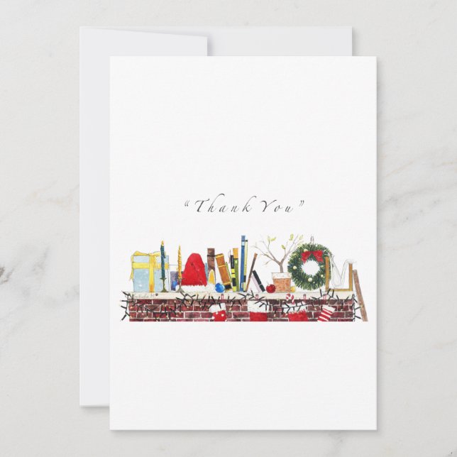 Merci - Thème de Noël Carte de vacances (Devant)