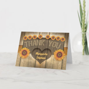 merci tournesols et cartes mariages en bois
