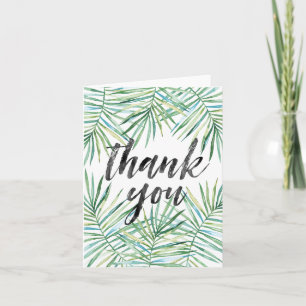 Merci tropical d'aquarelle de feuille