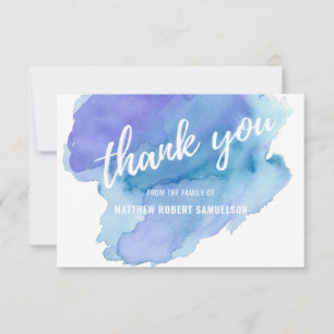 MERCI turquoise bleu de turquoise d'aquarelle de