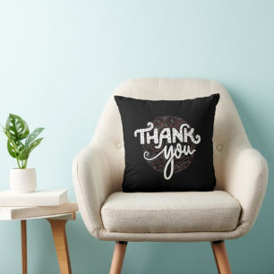 Merci Typographie Coussin noir
