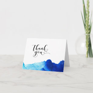 Merci Typographie Mariage Aquarelle Bleue 2