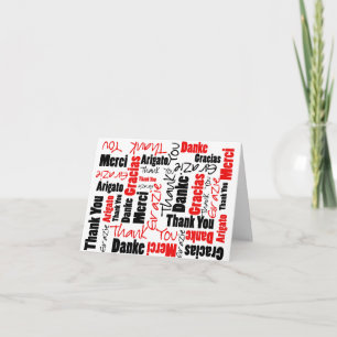 Merci Typographie Mot Cloud Rouge Noir