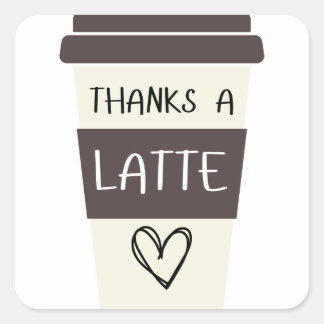 Merci un autocollant Latte Gift