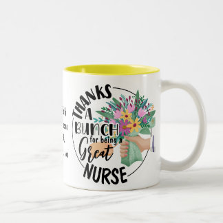 Merci un Bunch Nurse Mug Floral Appréciation cadea