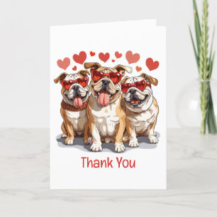 Merci Valentines Day English Bulldog