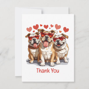 Merci Valentines Day English Bulldog