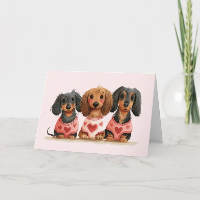 Merci Valentines Jour Dachshund Chiens (Devant)