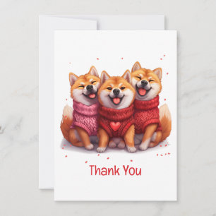 Merci Valentines Jour Shiba Inu Chiens