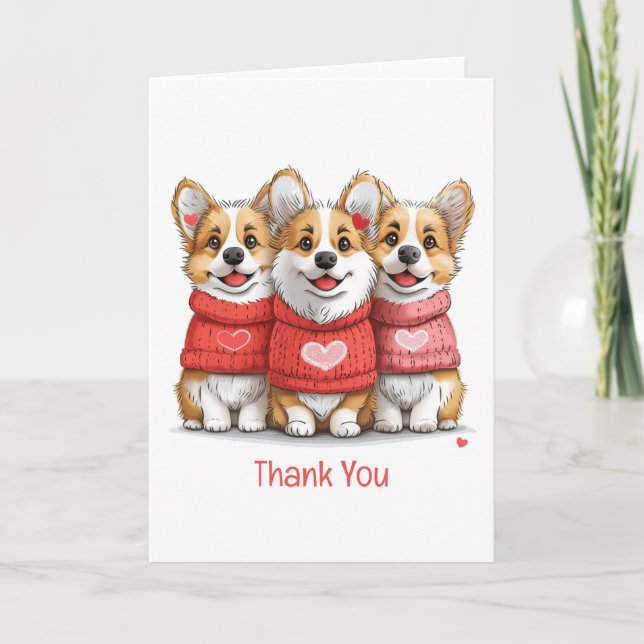 Merci Valentines Pembroke Welsh Corgi Chiens (Devant)