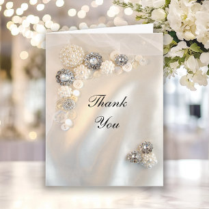 Merci vertical Faux Pearl et Diamond Buttons
