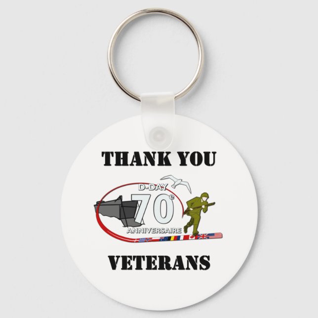 Merci vétérans - Thank you veterans Keychain (Front)