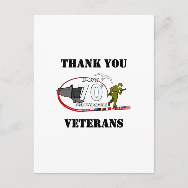 Merci vétérans - Thank you veterans Postcard (Front)