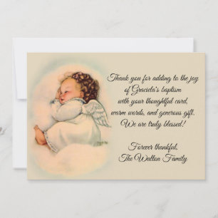 Merci vintage baptismal d'ange de bébé