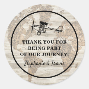 Merci vintage d'avion Favor Étiquette