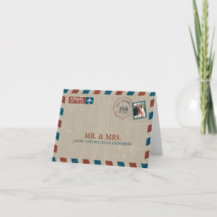 Merci vintage du Mariage de messagerie 