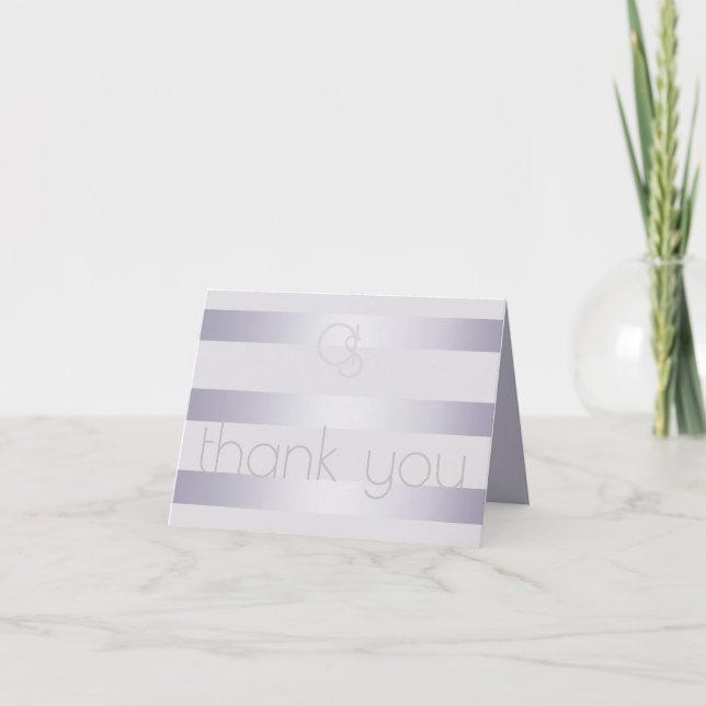 Merci | Violet Argent Stripes Monogramme (Devant)