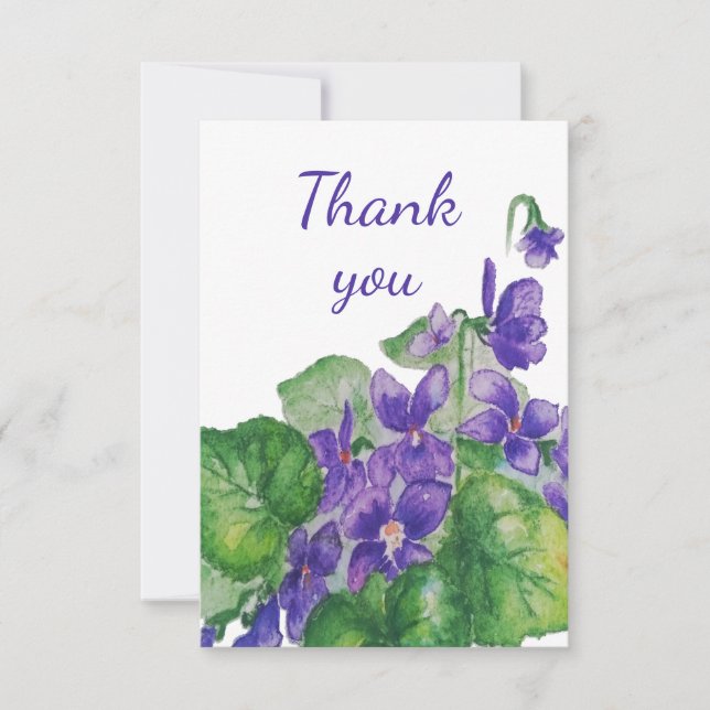Merci Violet sauvage Jardin Fleur Aquarelle (Devant)