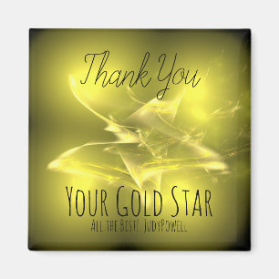 Merci - Votre Gold Star Frig Magnet avec message
