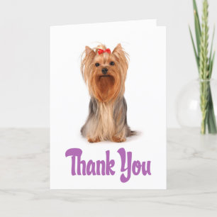 Merci Yorkshire Terrier Puppy Card - Verso