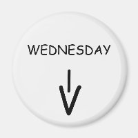 Mercredi Arrow Round White Magnet par Janz