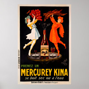 Mercurey Kina - Affiche de vin vintage