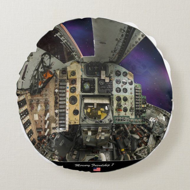 Mercury 7 cabin round pillow (Front)